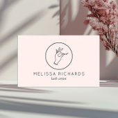 Minimalistische Hand und Lashes Logo-Makeup-Künstl Visitenkarte