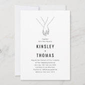 Minimalistische Händchenhochzeit Einladung (Vorderseite)