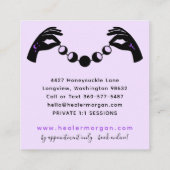 Minimalistische Hände & Mondphasen metaphysisches Quadratische Visitenkarte (Rückseite)