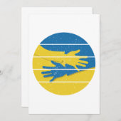 Minimalistische Hände unterstützen die Ukraine, di Dankeskarte (Vorne/Hinten)