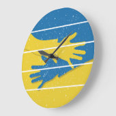 Minimalistische Hände unterstützen die Ukraine, di Große Wanduhr (Winkel)