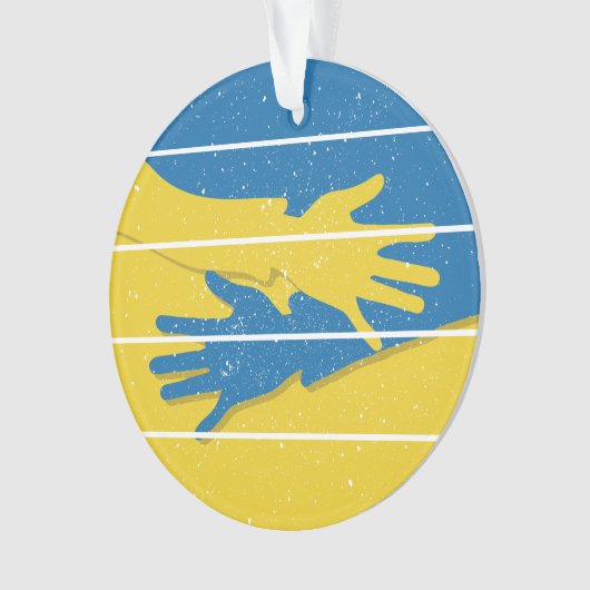 Minimalistische Hände unterstützen die Ukraine, di Ornament (Vorderseite)