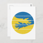 Minimalistische Hände unterstützen die Ukraine, di Postkarte (Vorne/Hinten)