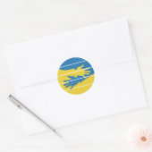 Minimalistische Hände unterstützen die Ukraine, di Runder Aufkleber (Umschlag)