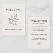 Minimalistische handgefertigte Botanische Kleinunt Mitteilungskarte (Vorne/Hinten)