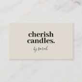 Minimalistische handgefertigte Kerze Visitenkarte (Vorderseite)