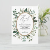 Minimalistische handgemalte Eukalyptus Grüne Hochz Dankeskarte (Stehend Vorderseite)