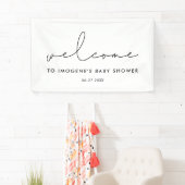 Minimalistische, handgeschriebene Babydusche Begrü Banner (Insitu)
