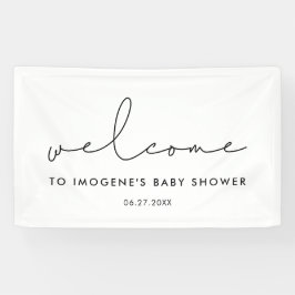 Minimalistische, handgeschriebene Babydusche Begrü Banner