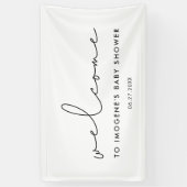 Minimalistische, handgeschriebene Babydusche Begrü Banner (Vertikal)