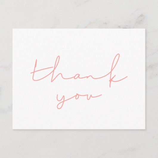 Minimalistische, handgeschriebene Babydusche Danke Postkarte (Vorderseite)