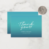 Minimalistische handgeschriebene blaue Hochzeit Vi Mitteilungskarte (Vorderseite/Rückseite Beispiel)