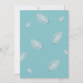 Minimalistische handgeschriebene Blue Boy Baby Dus Einladung (Rückseite)