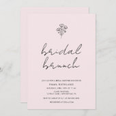 Minimalistische handgeschriebene Bridal-Dusche Ein Einladung (Vorne/Hinten)