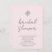 Minimalistische handgeschriebene Bridal-Dusche Ein Einladung (Vorne/Hinten)