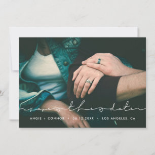 Minimalistische handgeschriebene Foto Save the Dat Date