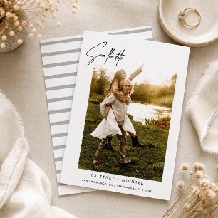 Minimalistische handgeschriebene Fotografie Save The Date