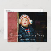 Minimalistische handgeschriebene Frohe Weihnachtsk Postkarte (Vorne/Hinten)