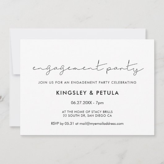 Minimalistische handgeschriebene Gesprächspartei Einladung (Vorderseite)