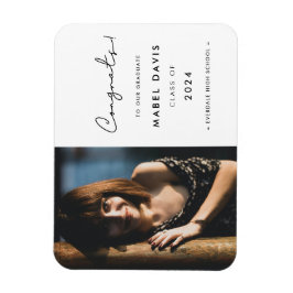 Minimalistische handgeschriebene Glückwunsch Foto Magnet