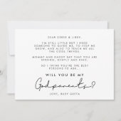 Minimalistische handgeschriebene Godelternkarte Einladung (Vorderseite)