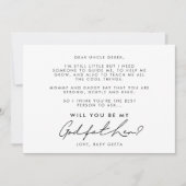 Minimalistische handgeschriebene Godvaterkarte Einladung (Vorderseite)