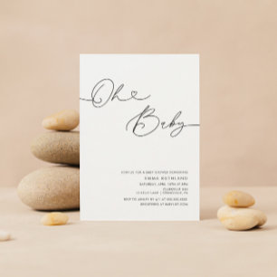 Minimalistische handgeschriebene Heart Baby Shower Einladung