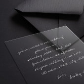Minimalistische handgeschriebene Hochzeit Acryleinladungen