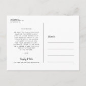 Minimalistische handgeschriebene Hochzeit Danke Fo Postkarte (Rückseite)