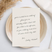 Minimalistische handgeschriebene Hochzeit Einladung