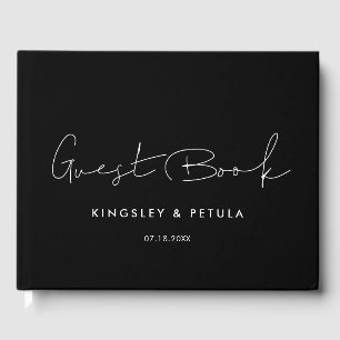 Minimalistische handgeschriebene Hochzeit Gästebuch