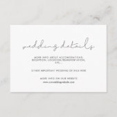 Minimalistische handgeschriebene Hochzeitskarte Begleitkarte (Vorderseite)