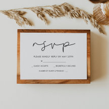 Minimalistische handgeschriebene Hochzeitskarte