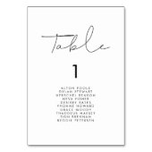 Minimalistische handgeschriebene Hochzeitskarten Tischnummer (Vorderseite)
