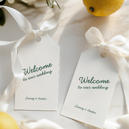 Minimalistische handgeschriebene Hochzeitsmarke Geschenkanhänger