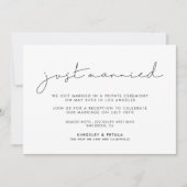 Minimalistische handgeschriebene Just-Eheiratankün Einladung (Vorderseite)