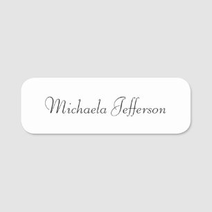 Minimalistische handgeschriebene Kalligraphie in W Namensschild