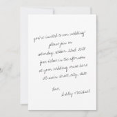 Minimalistische handgeschriebene Letter-Foto-Hochz Einladung (Vorderseite)