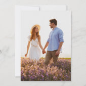 Minimalistische handgeschriebene Letter-Foto-Hochz Einladung (Rückseite)