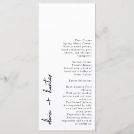 Minimalistische, handgeschriebene Menükarte Weiß u