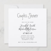 Minimalistische handgeschriebene Paare Duschplatz Einladung (Vorderseite)