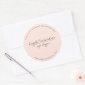 Minimalistische handgeschriebene Peach Runder Aufkleber (Umschlag)