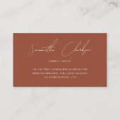 Minimalistische handgeschriebene Schrift Rustikale Visitenkarte (Rückseite)