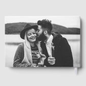 Minimalistische handgeschriebene Script-Foto-Hochz Gästebuch (Rückseite)