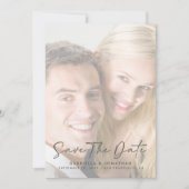 Minimalistische handgeschriebene Script-Foto-Hochz Save The Date (Vorderseite)