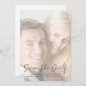 Minimalistische handgeschriebene Script-Foto-Hochz Save The Date (Vorne/Hinten)