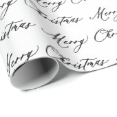 Minimalistische handgeschriebene Skripte Frohe Wei Geschenkpapier (Rolleneckpunkt)