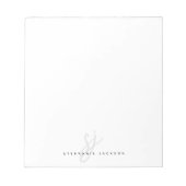 Minimalistische handgeschriebene Skriptinitialen f Notizblock (Vorderseite)