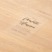 Minimalistische handgeschriebene SkriptWedding tra Acryleinladungen (Ablage )