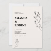 Minimalistische handGezeichnet Blumenzelleneinladu Einladung (Vorderseite)